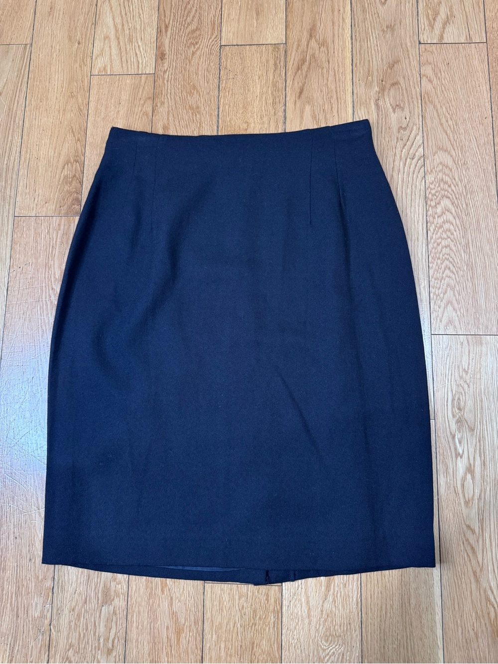 Vintage Herman Geist Black Fully Lined Wool-Blend Pencil Skirt Size 6